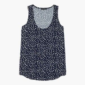 J. Crew Mercantile Blue & White Polka Dot Sleeveless Top Blouse XS